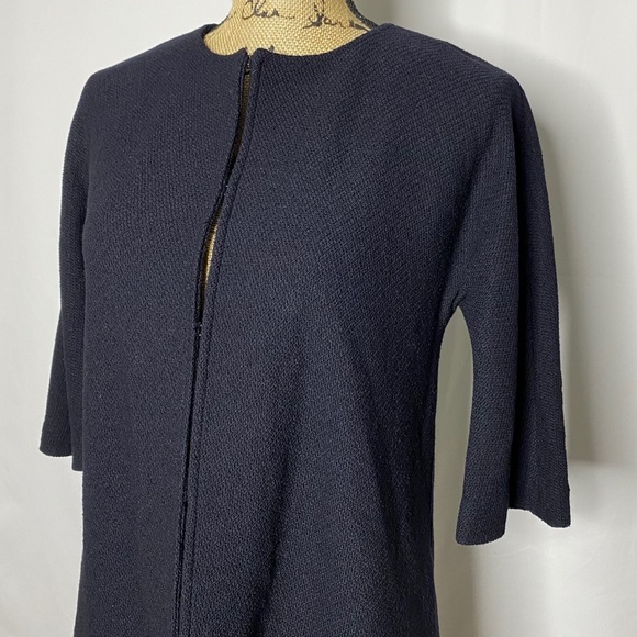 St. John Collection Black Half Sleeve Coat Dress - Picture 2 of 7